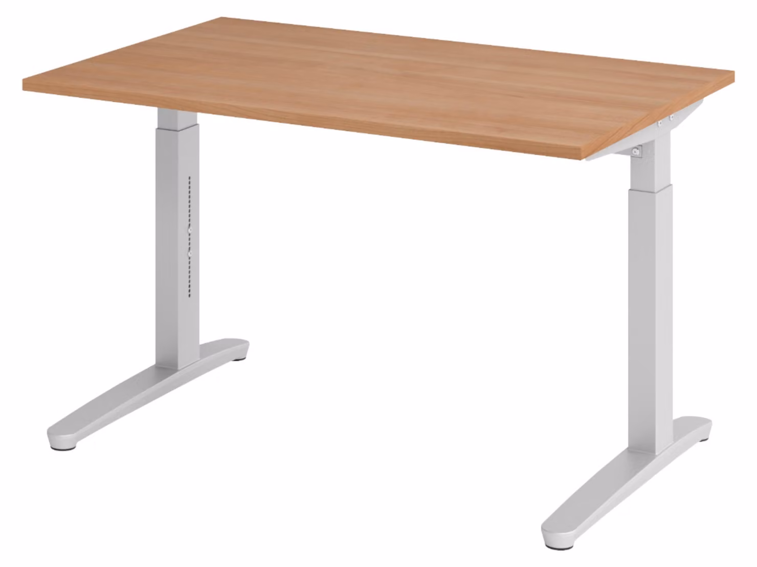bümö Scrivania Serie-XB - Struttura: argento, dimensioni: 120 x 80 cm, decorazione: noce
