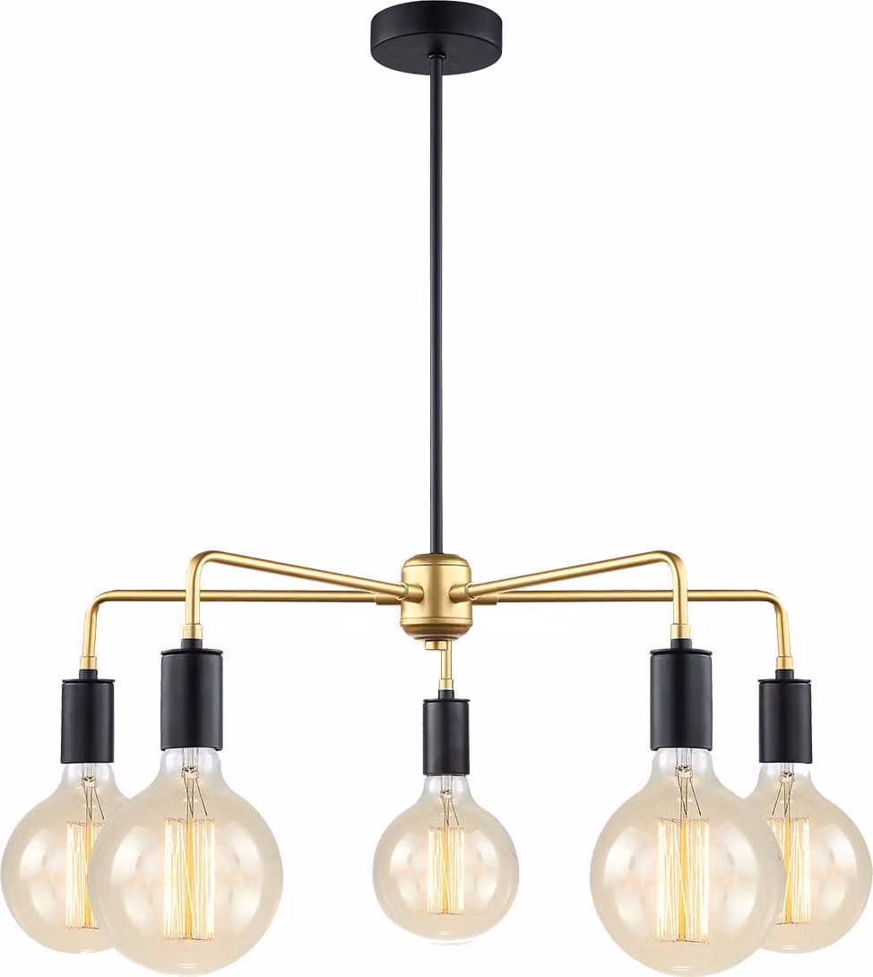 Italux Malene lampadario moderno nero MDM3386/5 BK+GD