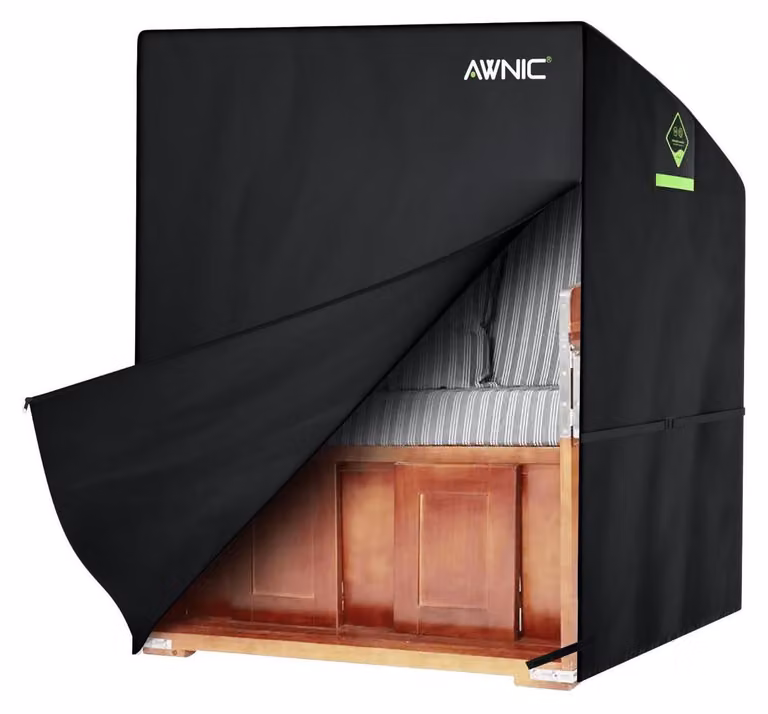 Copertura protettiva per sedia a sdraio da spiaggia, resistente alle intemperie, per 1 persona, in tessuto Oxford 420D, colore nero, dimensioni 100x90x155/140 cm