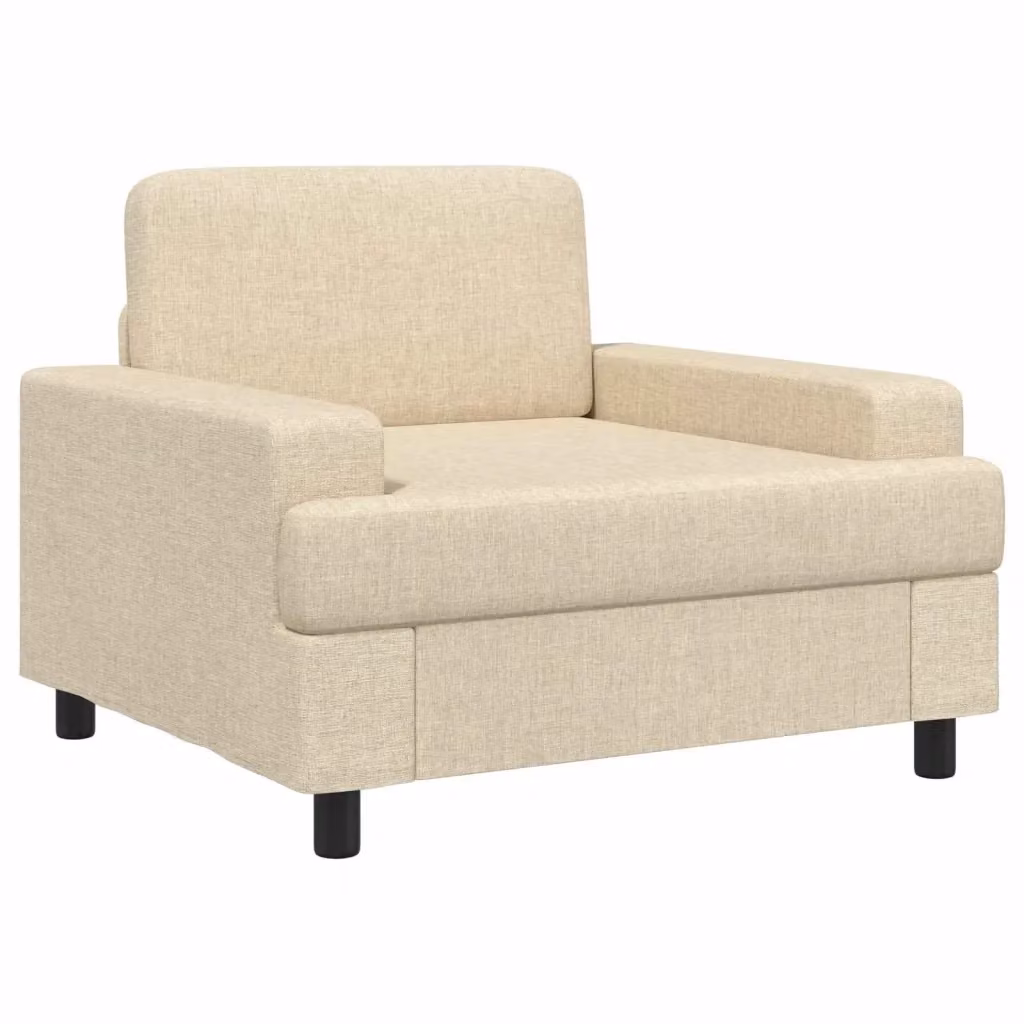 Poltrona relax moderna vidaXL in tessuto beige con braccioli per soggiorno e camera da letto – 2