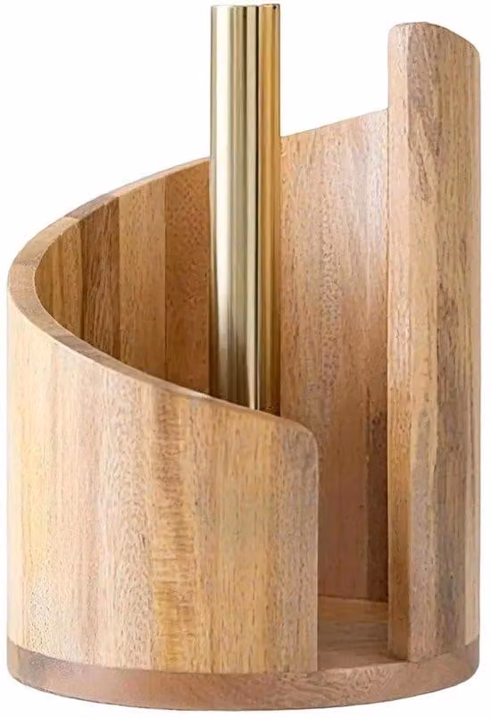 Portacarte in legno - Stile moderno - 29 x 20 cm - Colore legno naturale - Accessorio da bagno