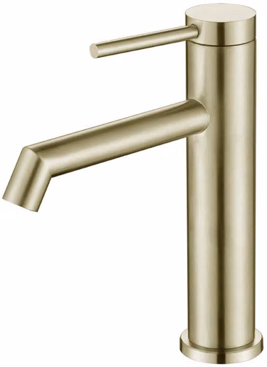 Rubinetto da bagno in oro spazzolato, orientabile a 360 gradi, miscelatore monocomando, acqua calda/fredda