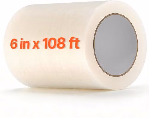 Nastro di riparazione per serre VEVOR in PE trasparente, impermeabile e resistente ai raggi solari, per sigillare giunture di teli di plastica e tende, 0,15 x 32 m