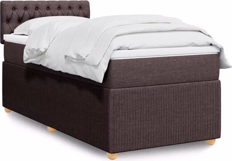 Maison Exclusive - Letto boxspring con materasso marrone scuro 100x200 cm tessuto