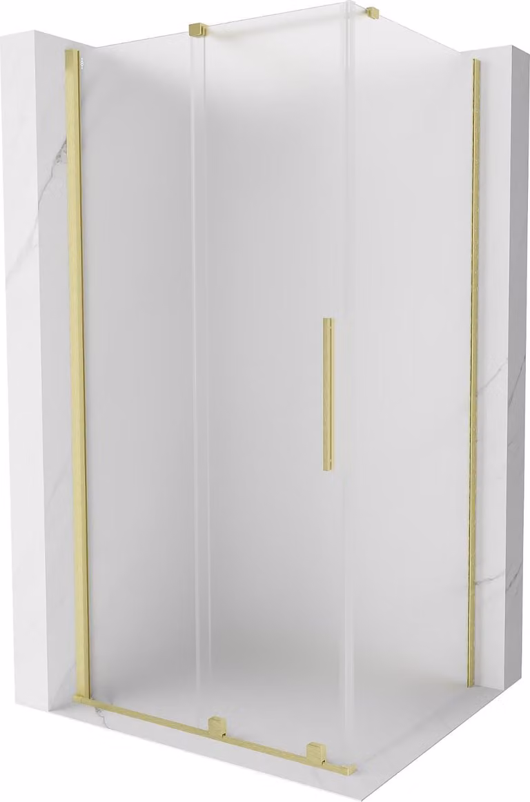 Mexen Velar cabina doccia scorrevole 130 x 80 cm, brina, oro spazzolato - 871-130-080-31-55