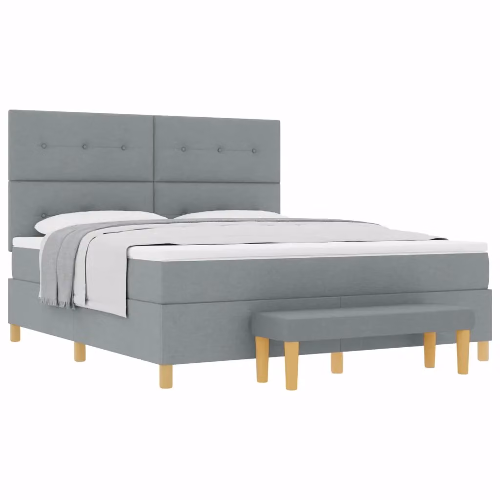 Letto a molle con materasso vidaXL in tessuto grigio L: 180 cm, P: 200 cm, H: 128 cm – 2