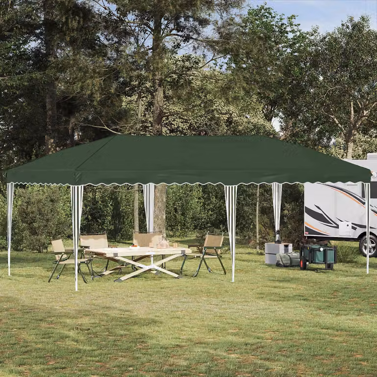 Maison Exclusive - Tenda pop-up per feste, dimensioni 575 x 290 x 245 cm, colore verde