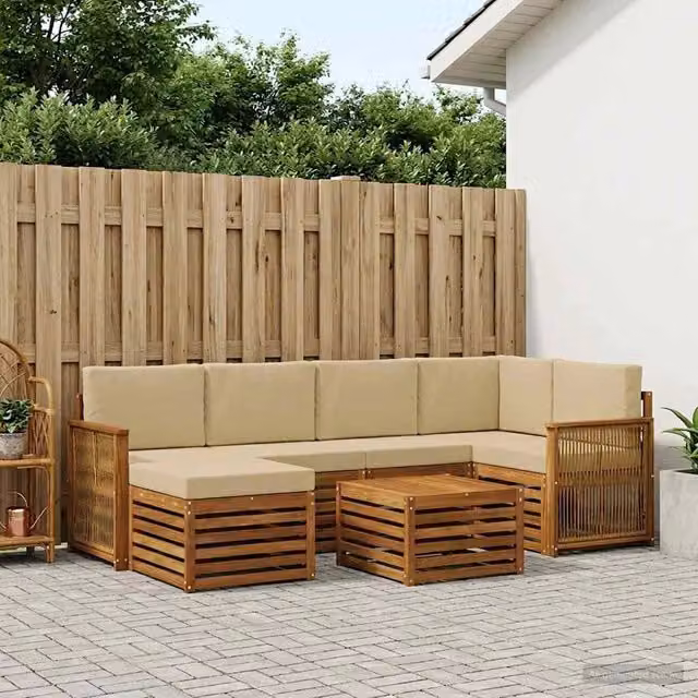 Set di divani da esterno 6 pz Naturale 3384599