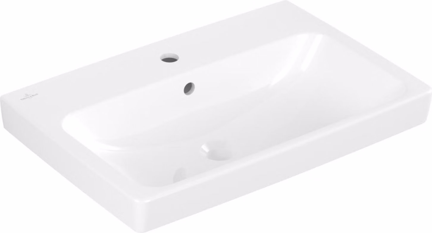 V&B Architectura lavabo 65x44,5 cm, chiuso, 1 rubinetto, con troppopieno, bianco