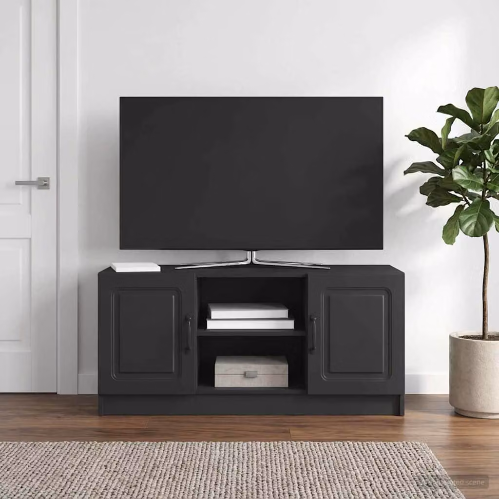 Mobile TV vidaXL Nero con struttura in legno e metallo L/P/H: 102 x 34,5 x 47 cm