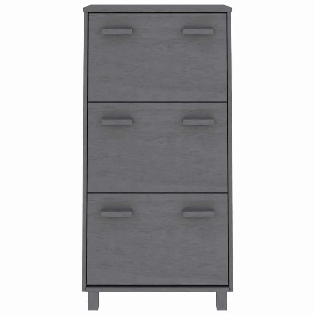Scarpiera moderna in legno di pino e MDF grigio opaco per ingresso e soggiorno L: 59,5 cm, P: 35 cm, H: 117 cm – 2