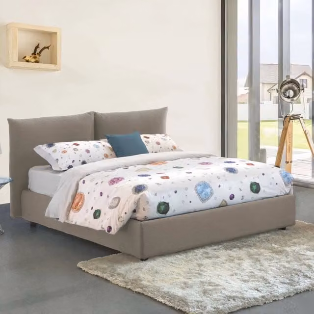 Letto Matrimoniale Arcole Talamo Italia con Materasso Incluso, Grigio, L/P: 160 x 200 cm