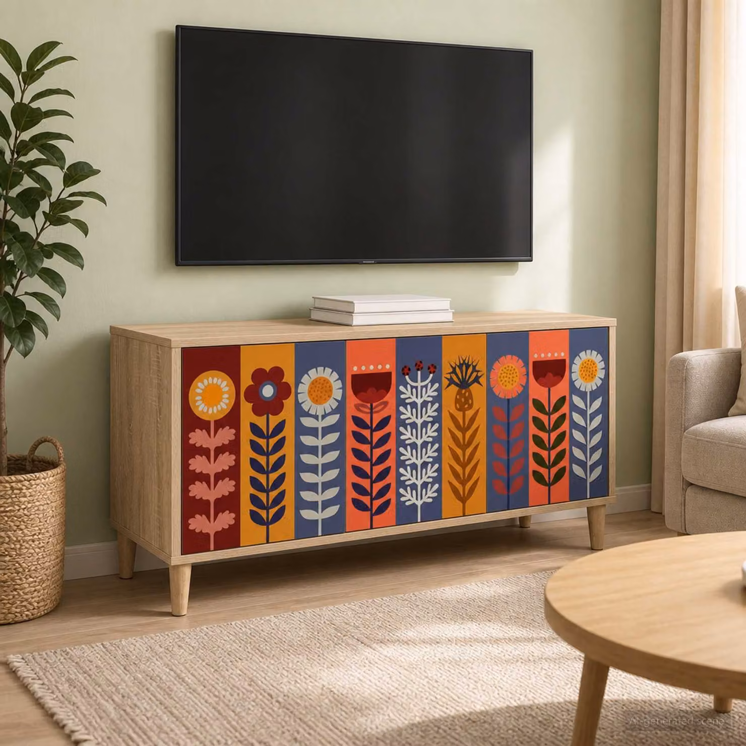 Mobile TV vidaXL ESSEN in legno ingegnerizzato color Sonoma, L 102 x P 33 x H 50 cm