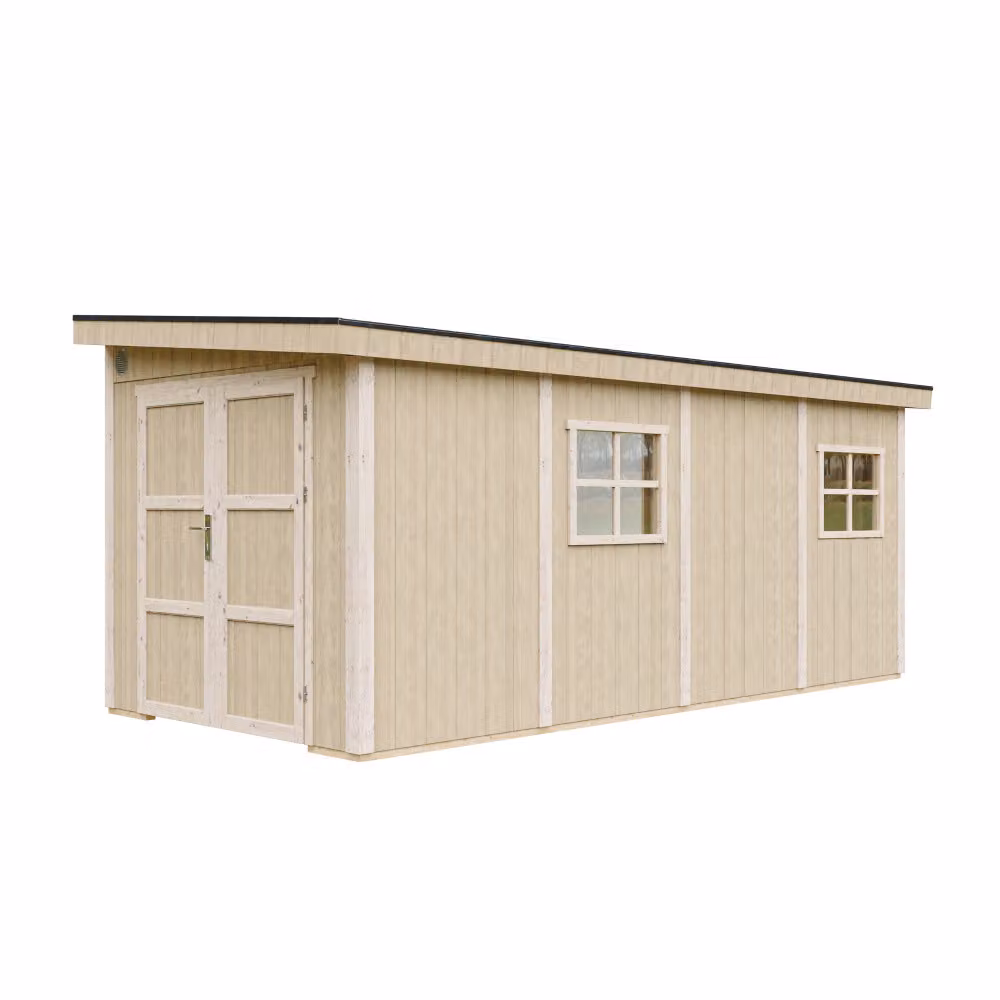 Casetta da giardino 11,47 m² - H231x248x530 cm - Senza pavimento e parete laterale - Timbela M940B