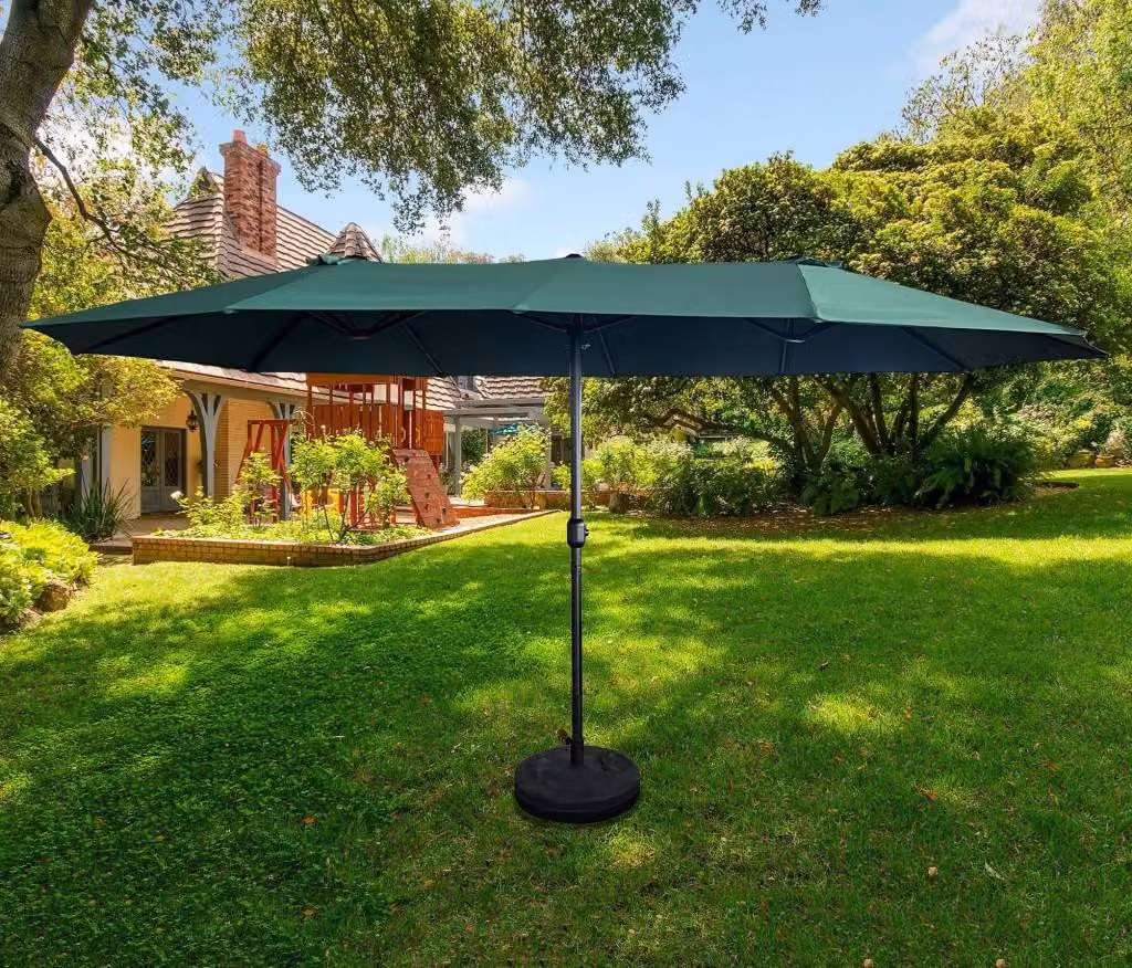 Ombrellone doppio da giardino KAIRO - verde scuro