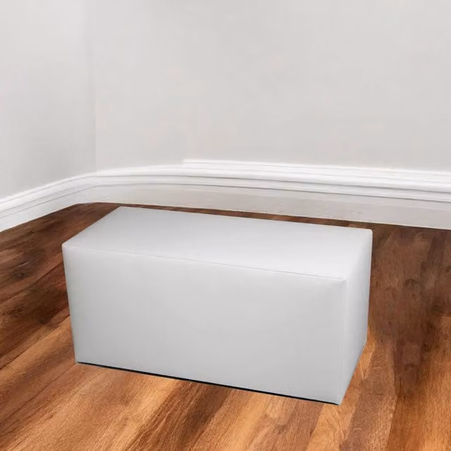 Pouf Bucuresti Talamo Italia, Poltrona sacco e poggiapiedi multiuso, Bianco, L 90 cm x P 40 cm x H 42 cm – 1