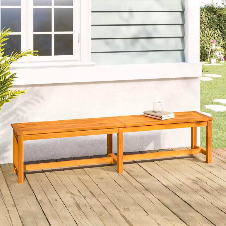 vidaXL Panca da Giardino in Legno di Acacia Marrone L: 180 cm, P: 35 cm, H: 45 cm