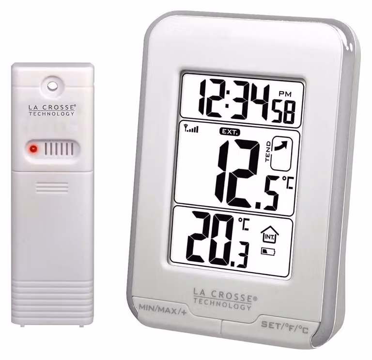 La Crosse Technology WS6810WHI-SIL, Argento, Termometro per interni, Termometro per esterni, Termometro, Termometro, 0 - 50 °C, 32 - 122 °F