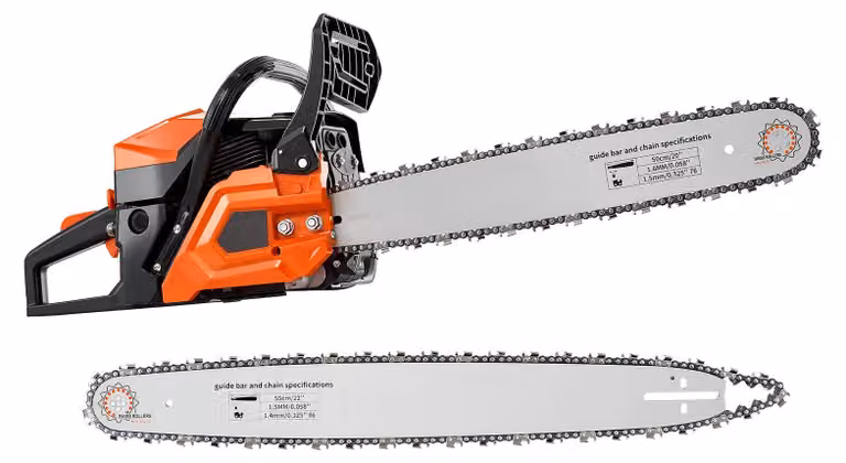 SucceBuy Motosega a benzina 508 & 558,8 mm, motosega da 62 cc con motore a 2 tempi da 2,7 kW, ideale per lavori del legno, potatura e lavori di disboscamento, 11.500 giri/min, carburatore sincronizzato, impugnatura antiscivolo, due serbatoi