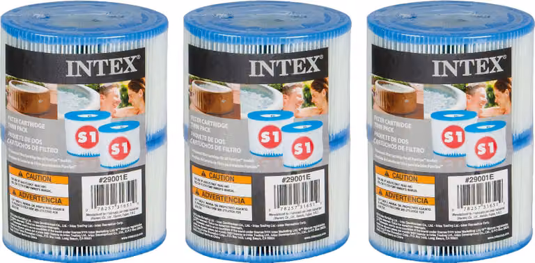 SET - Intex 29001 - CARTUCCIA FILTRO S1 TWIN PACK - 3 x 2 pezzi (6 filtri)