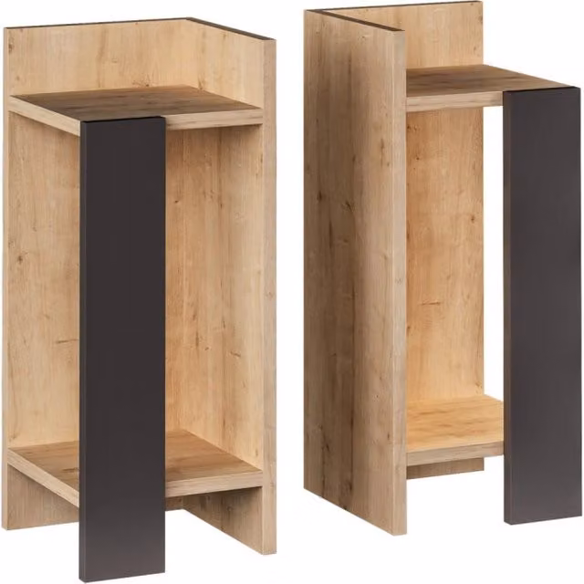 Set di 2 comodini moderni in legno HANAH HOME, colore marrone, L/P/H: 25 x 27 x 60 cm
