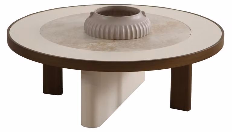 Moderner Runder Couchtisch Designer Holztisch Weißer Tisch