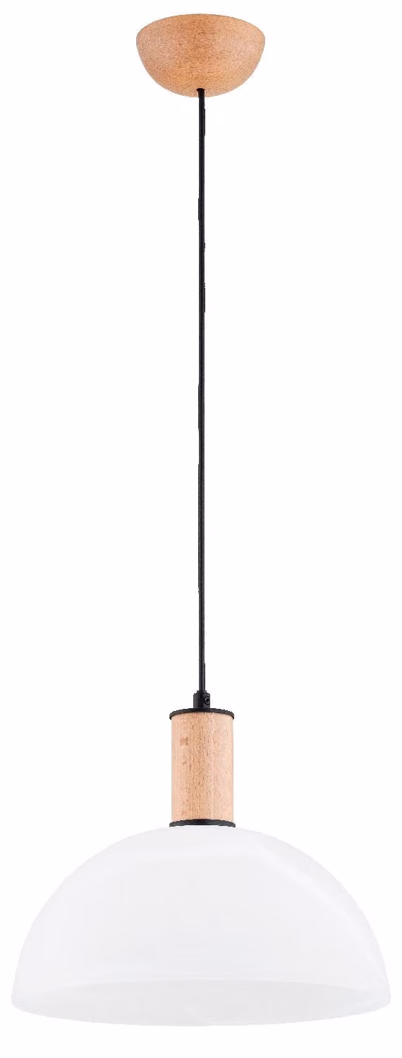 Lampada a sospensione TERRIN in legno chiaro e bianco, 1xE27x15W, legno, dimensioni: 90x30x30 cm, IP20, Alfa