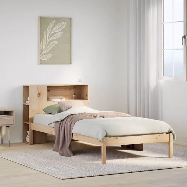 Giroletto con Libreria vidaXL in Legno di Pino Rustico Marrone L/P/H: 195 x 80 x 82 cm – 1