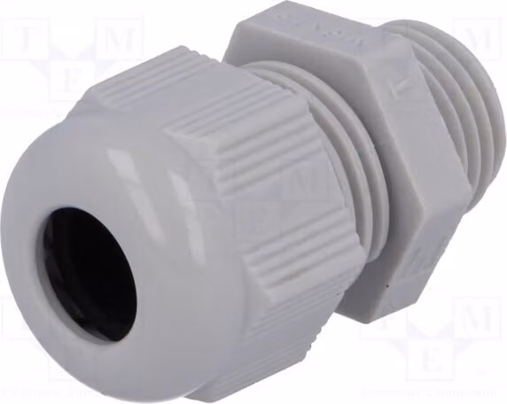 1 x Raccordo per cavo, filettatura M16, grado di protezione IP68, materiale: grigio, tipo HT, filettatura M16, colore RAL7035, codice prodotto 92667