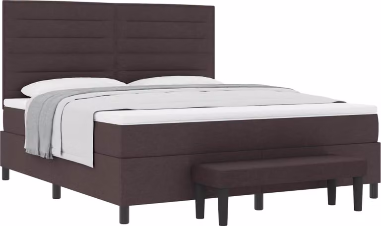 Letto a molle con testiera Marrone Scuro 180 x 200 cm Tessuto