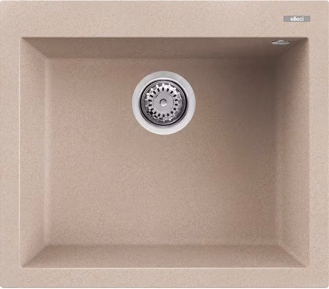 Lavello Elleci Quadra 1 vasca in Granitek color beige L 57 cm x P 50 cm