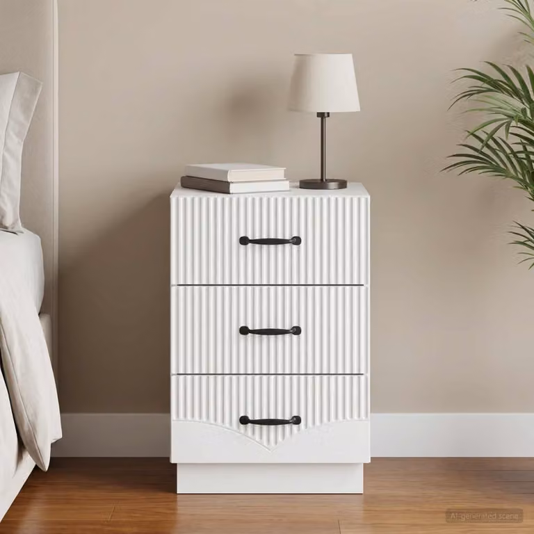 vidaXL Armadio da Notte Moderno Bianco in MDF L/P/H: 43 x 41 x 63,5 cm