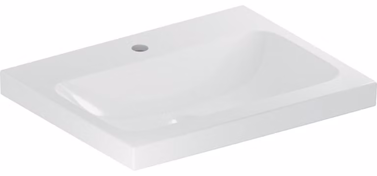 Geberit iCon Light lavabo, 60 cm x 48 cm, avec trou pour robinetterie, sans trop-plein,501834, 501.834.00.5, 501.834.00.5