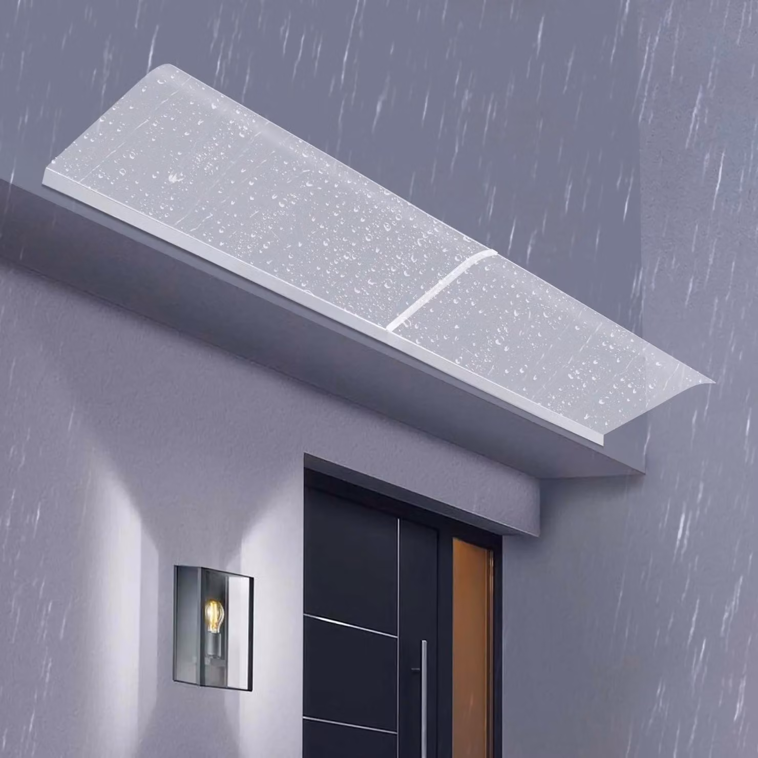 Tende per finestre e porte - Protezione per pareti contro pioggia e neve - Materiale: PET trasparente - Dimensioni: 50 x 200 cm - Protezione da pioggia e neve