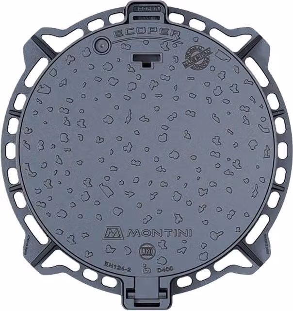 Chiusino in ghisa Montini Ecope R T - 85 grigio, Classe D400, Larghezza: 65 cm
