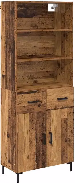 Credenza | Madia | Buffet da pranzo | Armadio da pranzo Legno vecchio 69,5 x 34 x 180 cm Legno multistrato
