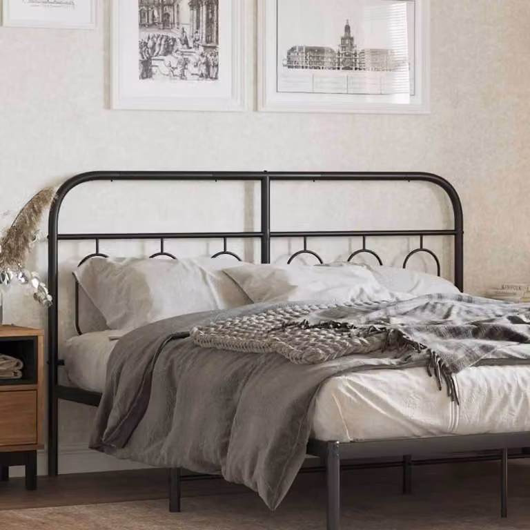 Testiera di ricambio in metallo nero vidaXL per letto 150x200 cm