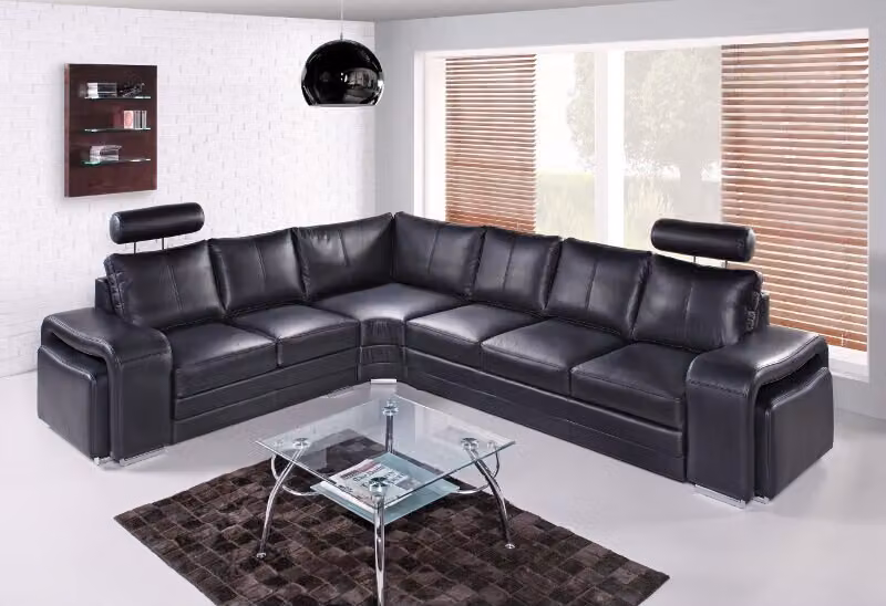 Ecksofa Wohnlandschaft Polster Eck Sofa Couch Sitz Garnitur Modern Leder L-Form