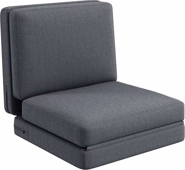 Divano letto pieghevole con cuscini Xylo in tessuto grigio scuro L/P/H: 268 x 75 x 18 cm