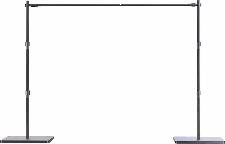Supporto a pavimento, altezza regolabile da 95 cm a 240 cm, base stabile 40x40 cm, dimensioni 24x3 metri