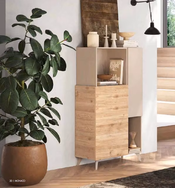 Mobile contenitore alto Marion 81x42x154h colore cashmere e cadiz