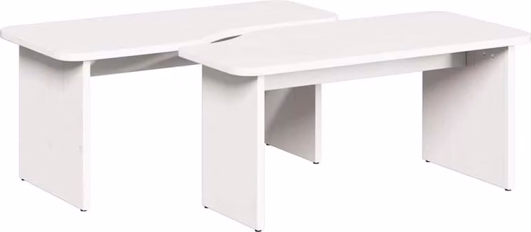 Tavolino da salotto 2 pcs Bianco Legno di pino massello