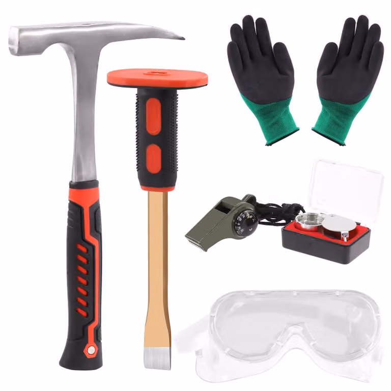 Kit professionale di strumenti geologici con martello e scalpello