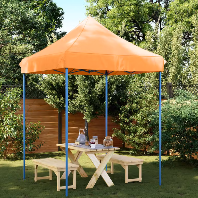 vidaXL Tenda da Festa Pieghevole Pop-Up Arancione e Blu L/P/H: 200 x 200 x 306 cm