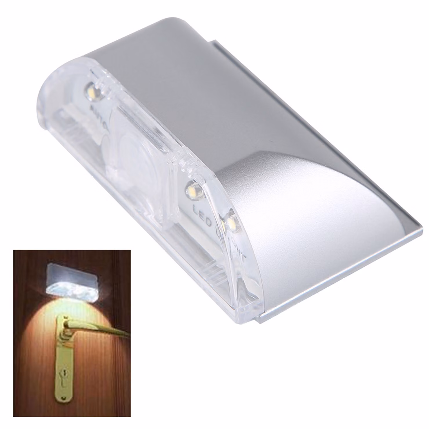 Rilevatore di movimento intelligente a infrarossi PIR con funzione automatica, illuminazione del buco della serratura e 4 lampade a LED