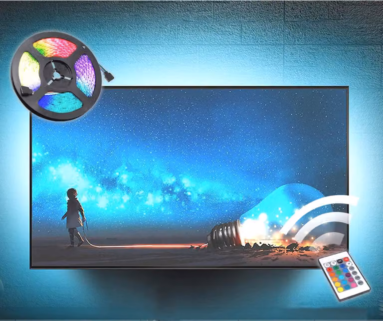BRAINZAP 3m 3 metri nastro LED retroilluminazione TV sfondo illuminazione striscia luminosa USB striscia RGB