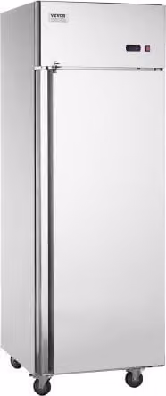 Congelatore Verticale Professionale Vevor a Porta Singola in Acciaio Inossidabile Argento, L/P/H: 68,5 x 80 x 211 cm