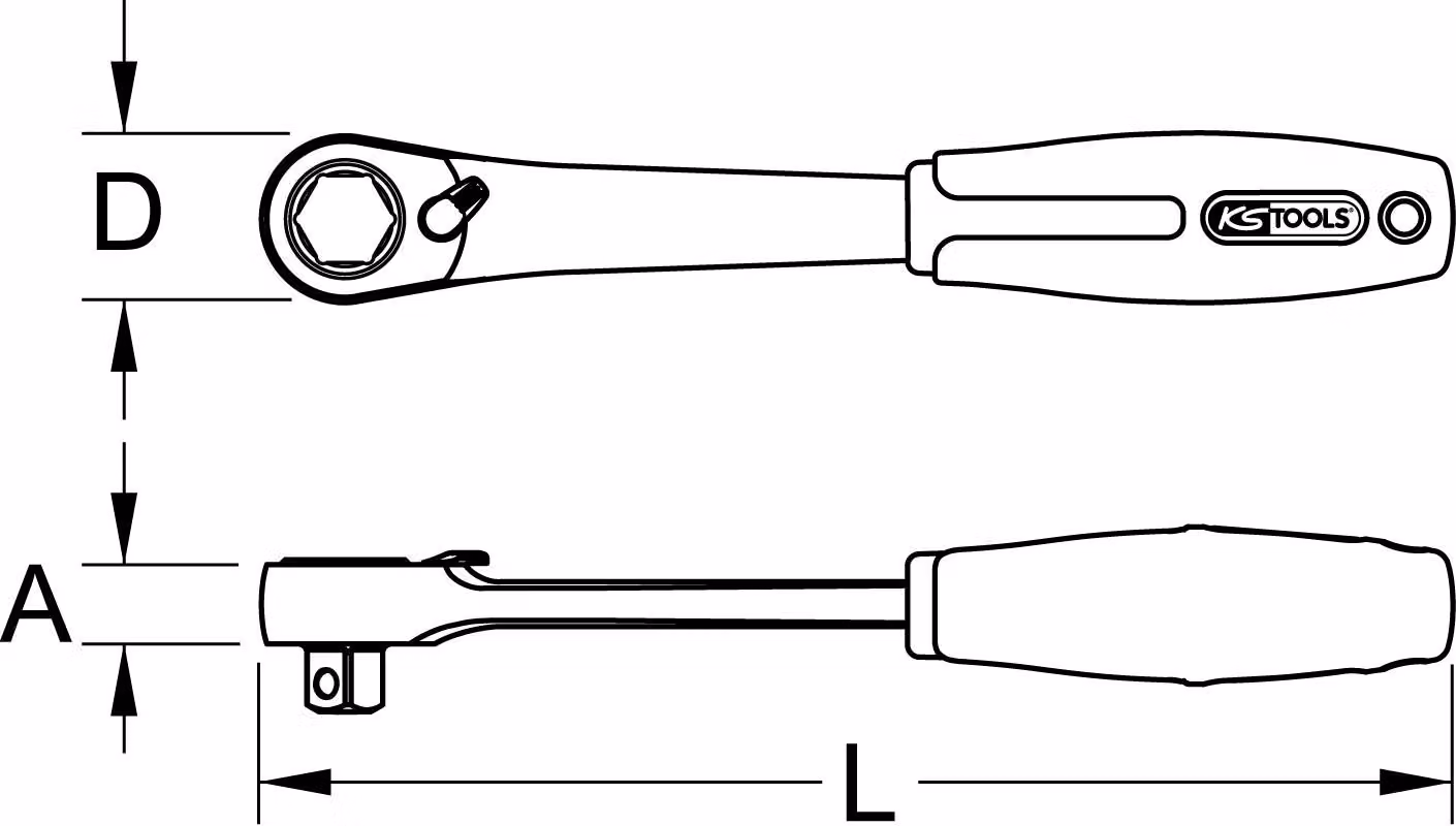 KS TOOLS 19 mm TRIPLEplus cricchetto passante - 918.4051