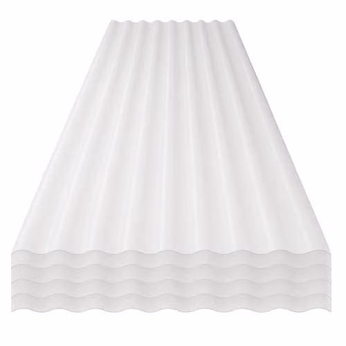 StormGuard Set da 5 lastre Ondulate in PVC – 90x200 cm Trasparente –- Pannello Tetto Impermeabile – Tetti di Verande, Carport