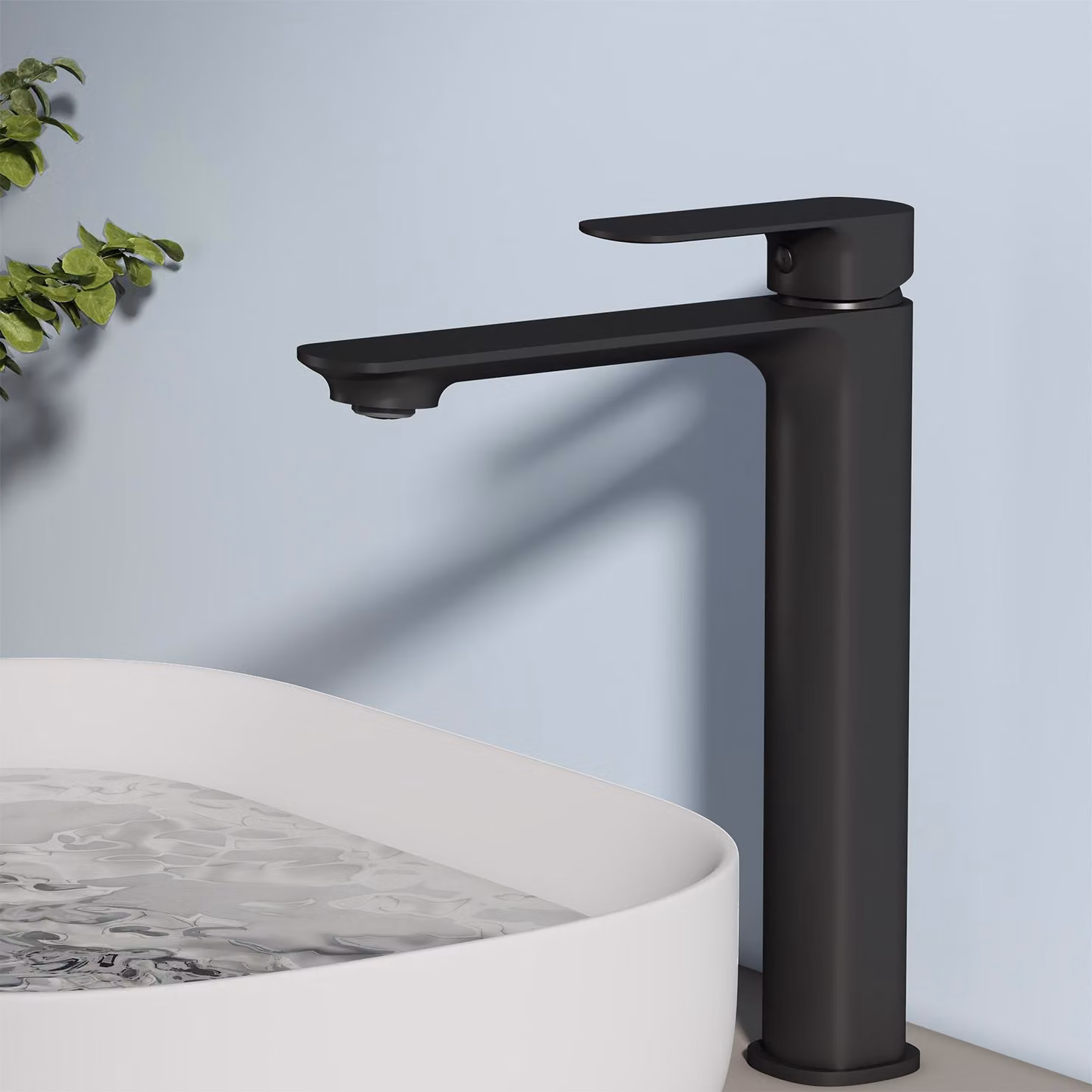 EMKE Rubinetto per lavabo Rubinetto per lavandino Rubinetto per bagno Miscelatore monocomando Rubinetto per bagno in ottone 269 x 215 x 49 mm Nero opaco